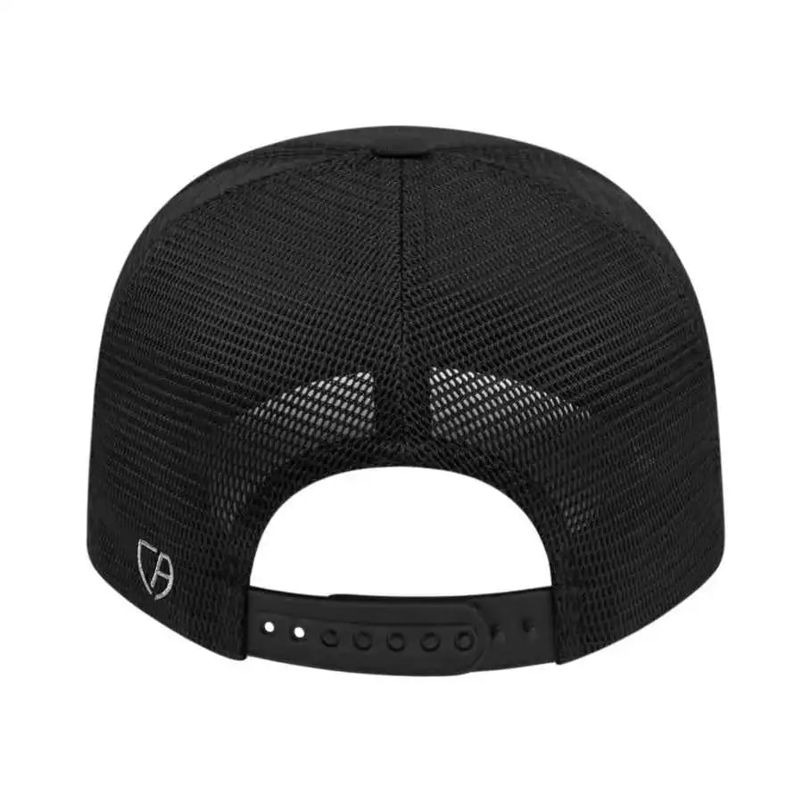Cap America I8502 Flexfit 110 Trucker Mesh Back Black / one Size Fits Most