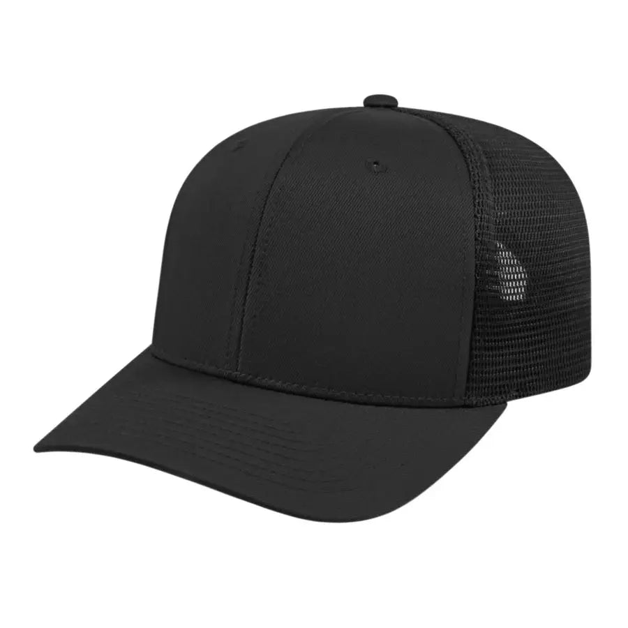 Cap America I8502 Flexfit 110 Trucker Mesh Back - Black - one Size Fits Most