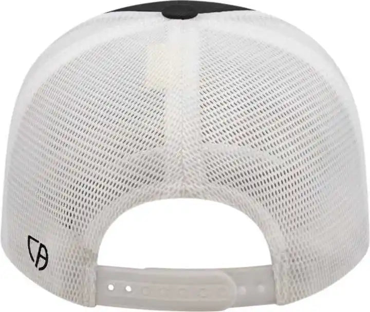 Cap America I8502 Flexfit 110 Trucker Mesh Back Black White / one Size Fits Most