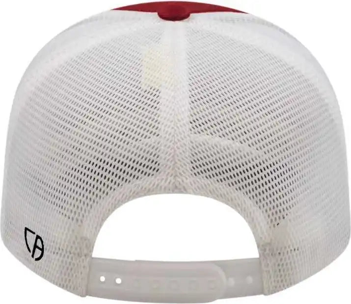 Cap America I8502 Flexfit 110 Trucker Mesh Back Cardinal White / one Size Fits Most