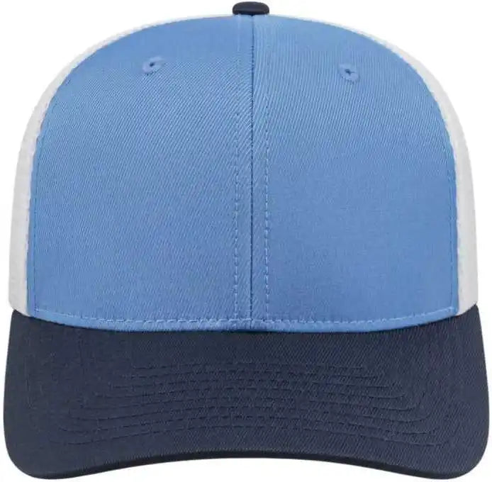 Cap America I8502 Flexfit 110 Trucker Mesh Back Columbia Navy White Blue / one Size Fits Most