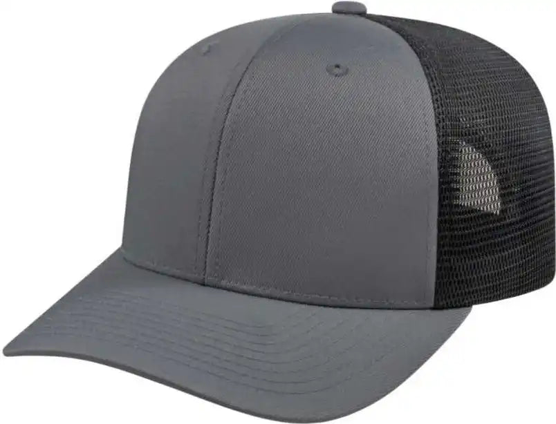Cap America I8502 Flexfit 110 Trucker Mesh Back - Graphite Black - Dark Gray / one Size Fits Most