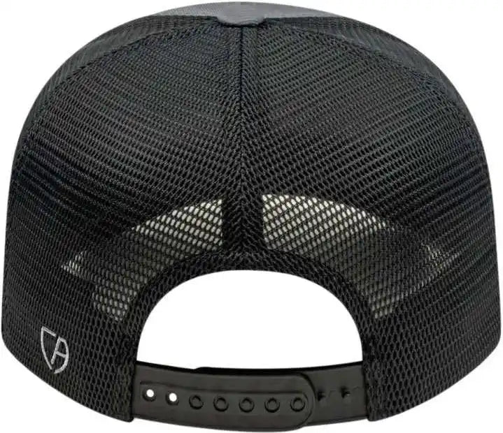 Cap America I8502 Flexfit 110 Trucker Mesh Back Graphite Black Dark Gray / one Size Fits Most