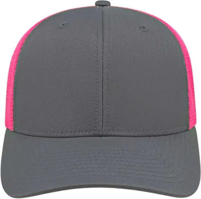 Cap America I8502 Flexfit 110 Trucker Mesh Back - Graphite Pink
