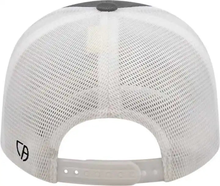 Cap America I8502 Flexfit 110 Trucker Mesh Back - Graphite White - one Size Fits Most