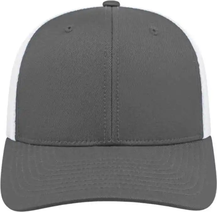 Cap America I8502 Flexfit 110 Trucker Mesh Back - Graphite White - one Size Fits Most