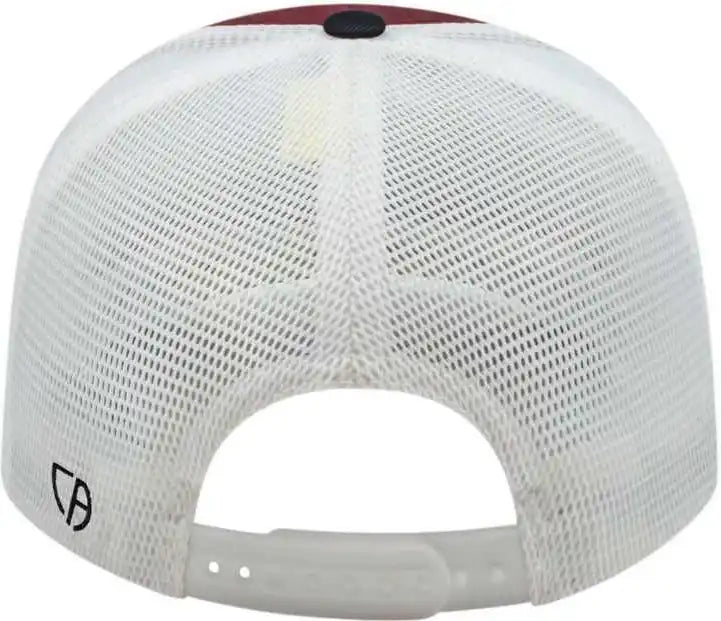 Cap America I8502 Flexfit 110 Trucker Mesh Back Maroon Black White / one Size Fits Most