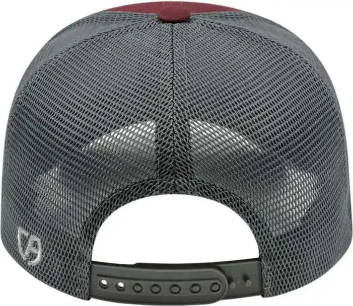Cap America I8502 Flexfit 110 Trucker Mesh Back Maroon Graphite Dark Gray / one Size Fits Most