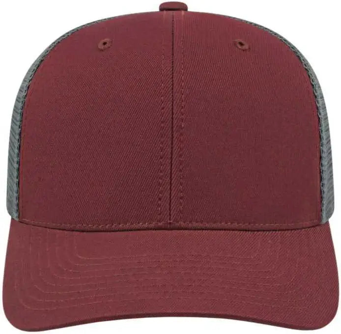 Cap America I8502 Flexfit 110 Trucker Mesh Back - Maroon Graphite