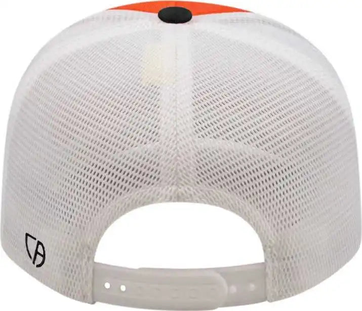 Cap America I8502 Flexfit 110 Trucker Mesh Back Orange Black White / one Size Fits Most