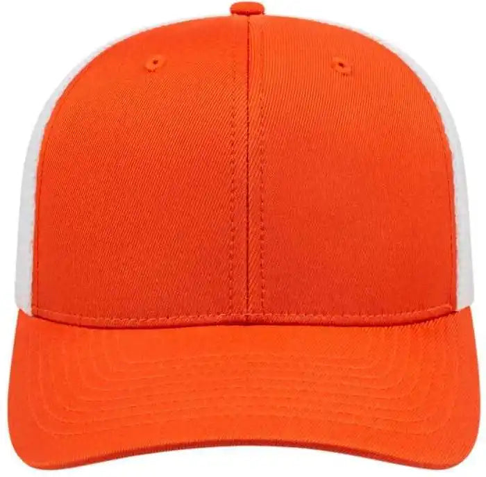 Cap America I8502 Flexfit 110 Trucker Mesh Back Orange White / one Size Fits Most