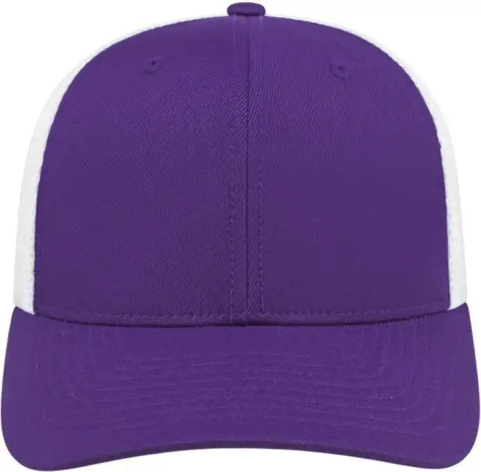 Cap America I8502 Flexfit 110 Trucker Mesh Back Purple White / one Size Fits Most
