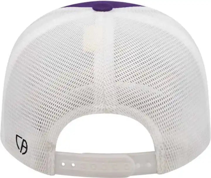 Cap America I8502 Flexfit 110 Trucker Mesh Back Purple White / one Size Fits Most