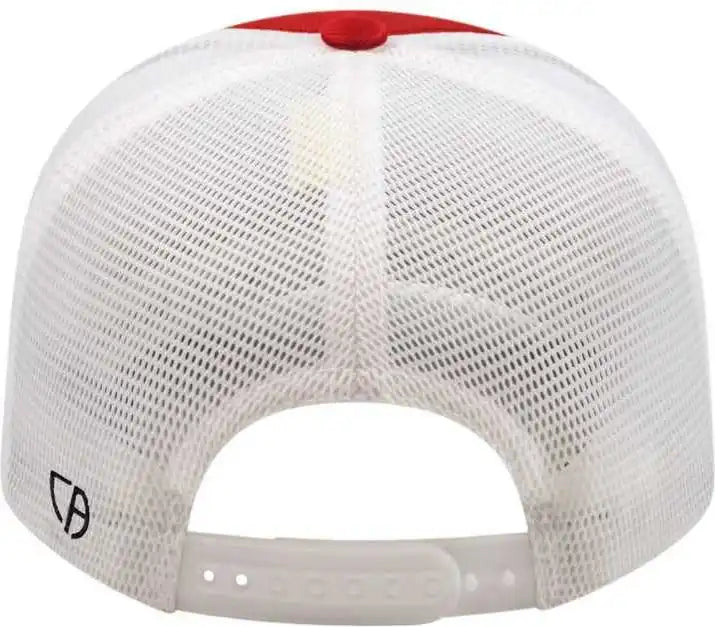 Cap America I8502 Flexfit 110 Trucker Mesh Back Red White / one Size Fits Most