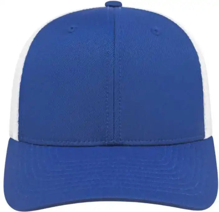 Cap America I8502 Flexfit 110 Trucker Mesh Back - Royal White - one Size Fits Most