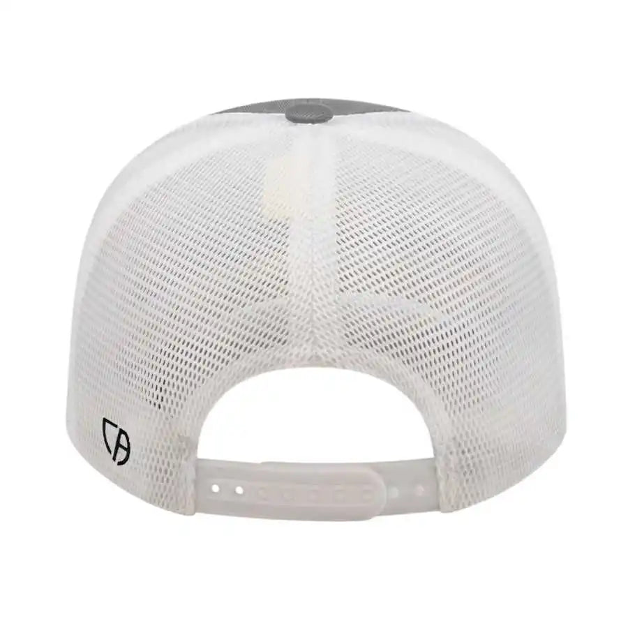 Cap America I8502 Flexfit 110 Trucker Mesh Back Silver White Light Gray / one Size Fits Most