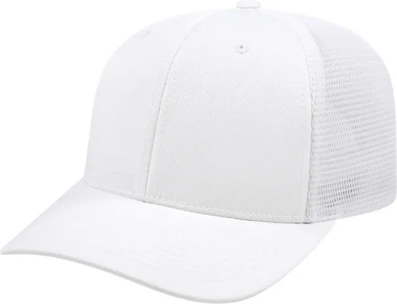 Cap America I8502 Flexfit 110 Trucker Mesh Back - White - one Size Fits Most