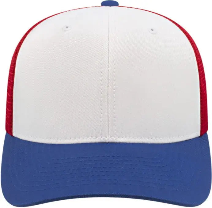 Cap America I8502 Flexfit 110 Trucker Mesh Back - White Royal Red