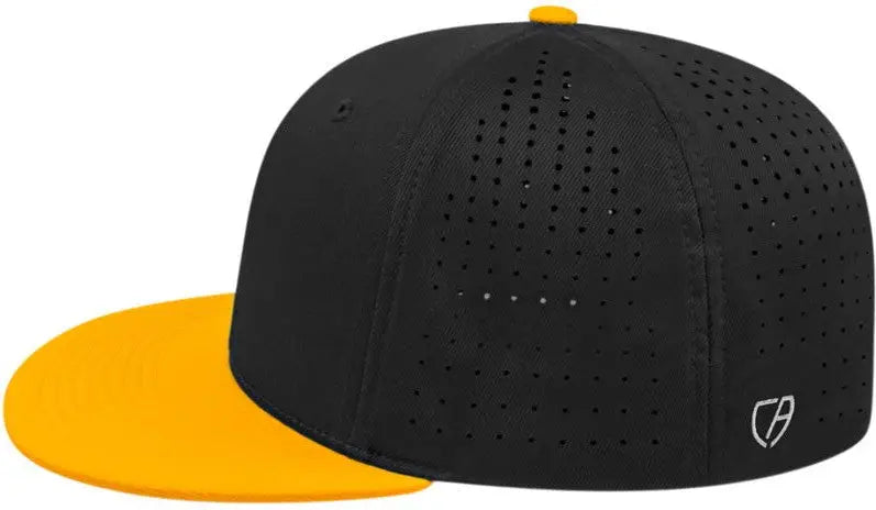 Cap America I8503 Flexfit Perforated Performance - Black Athletic Gold