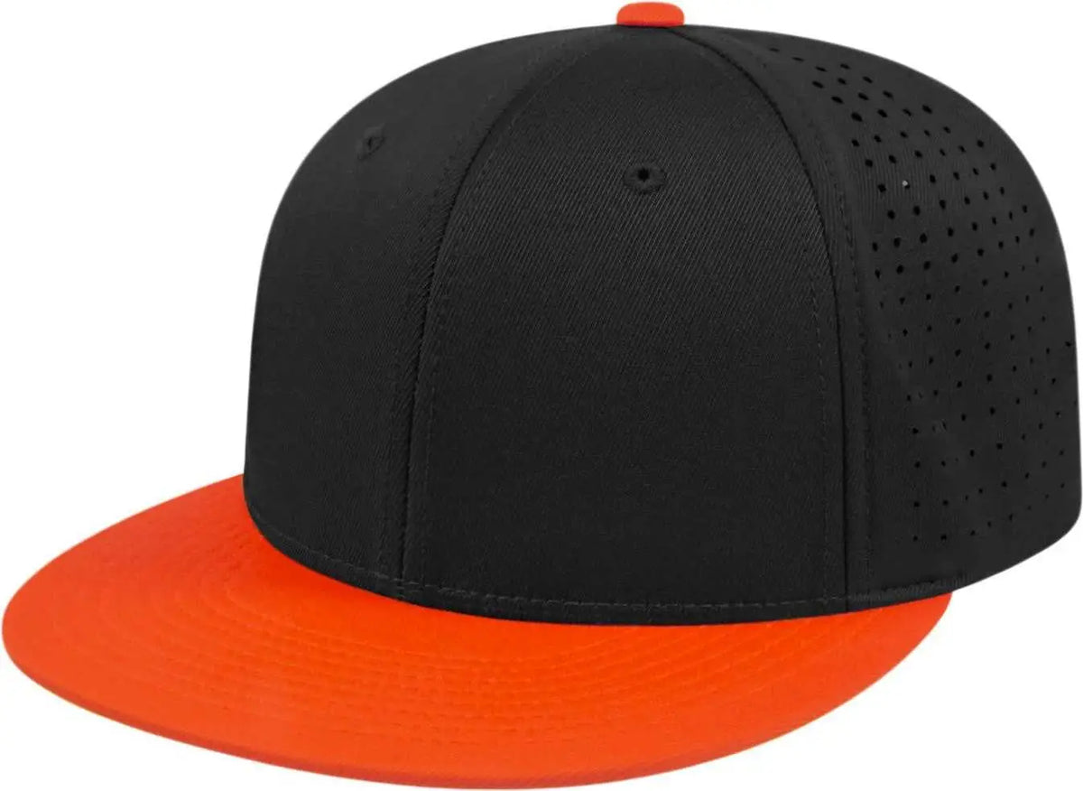 Cap America I8503 Flexfit Perforated Performance - Black Orange