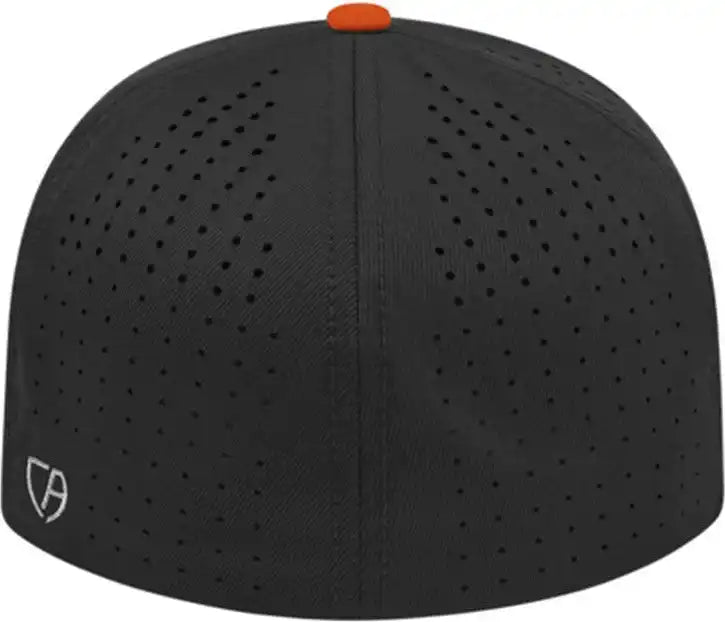Cap America I8503 Flexfit Perforated Performance - Black Orange - Xs