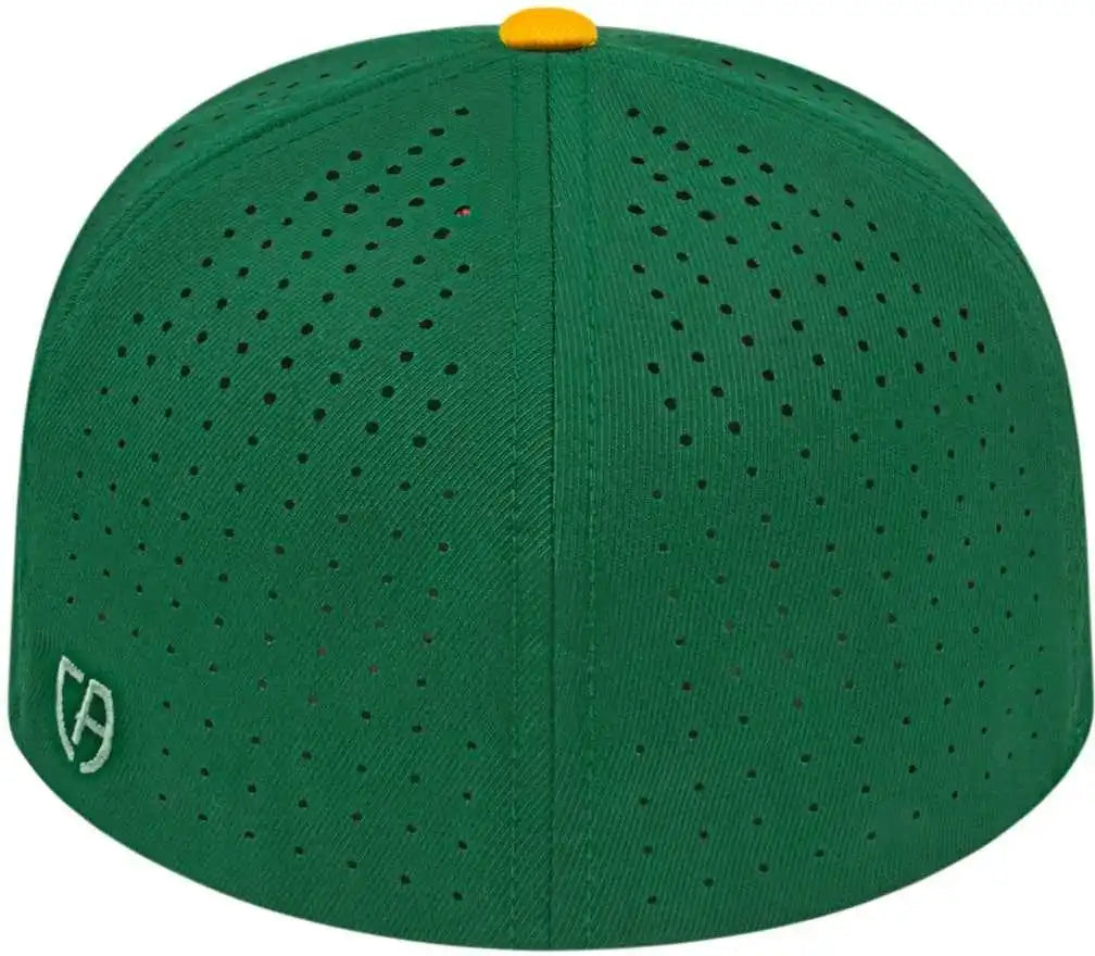 Cap America I8503 Flexfit Perforated Performance Dark Green Athletic Gold