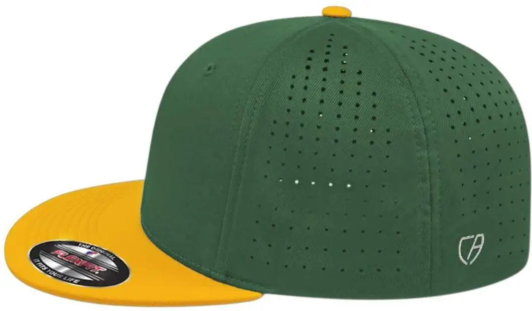 Cap America I8503 Flexfit Perforated Performance - Dark Green Athletic Gold