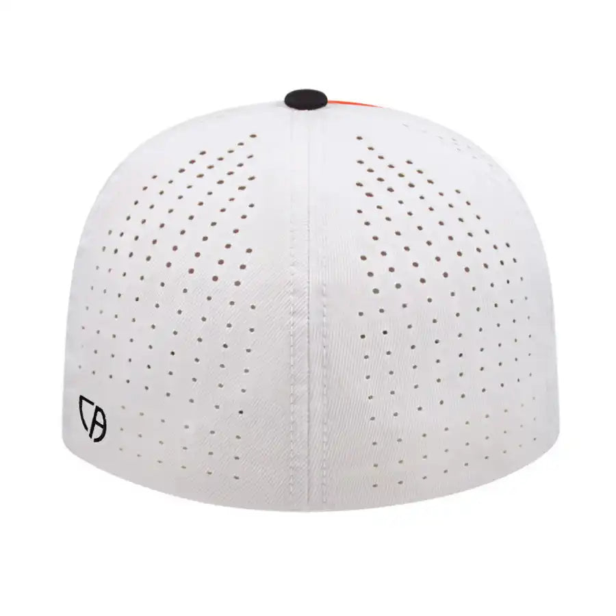 Cap America I8503 Flexfit Perforated Performance Orange Black White