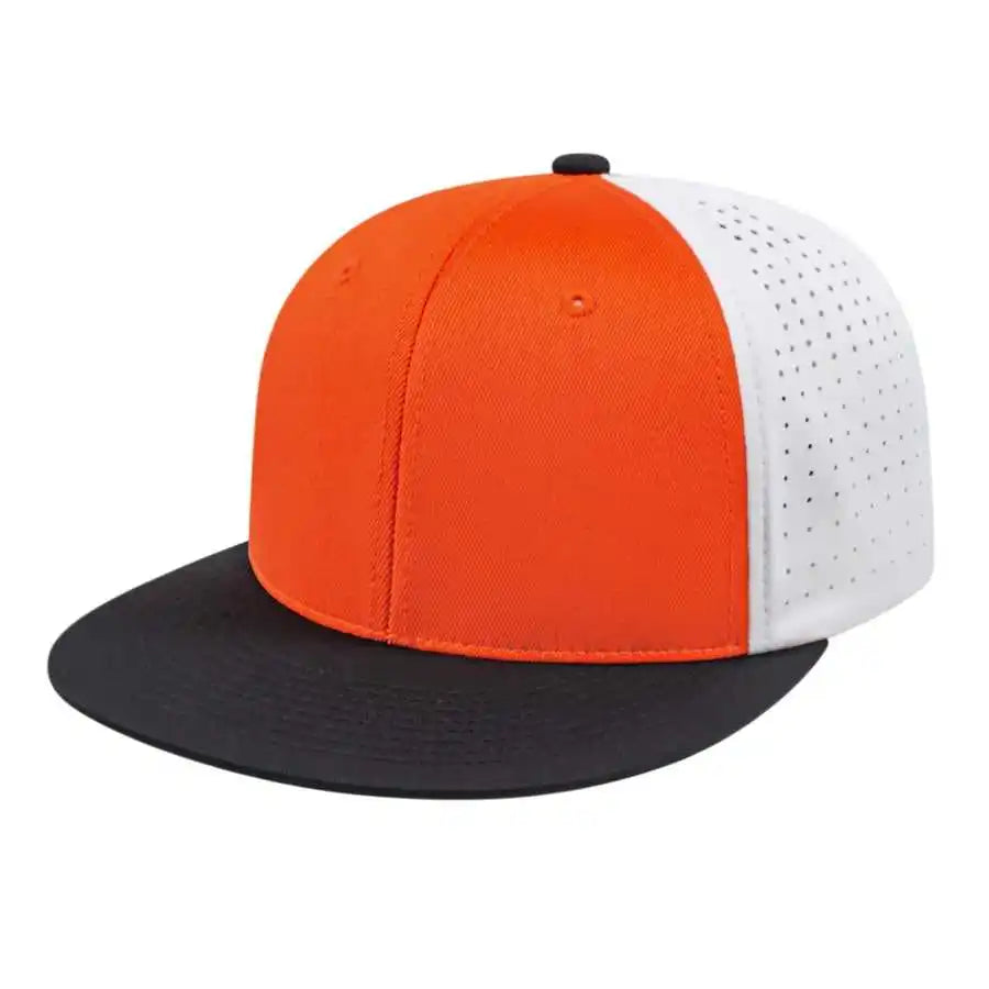 Cap America I8503 Flexfit Perforated Performance Orange Black White