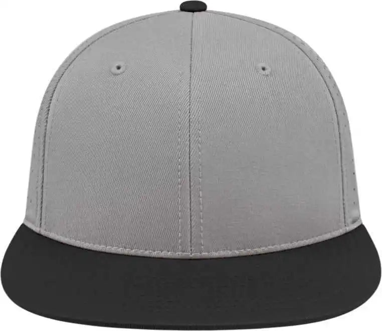 Cap America I8503 Flexfit Perforated Performance - Silver Black - Light Gray / Xs