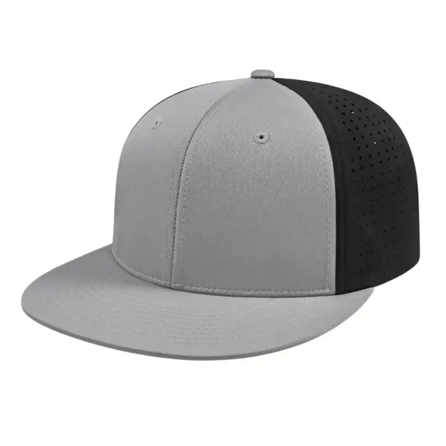 Cap America I8503 Flexfit Perforated Performance Silver Black Light Gray / Xs