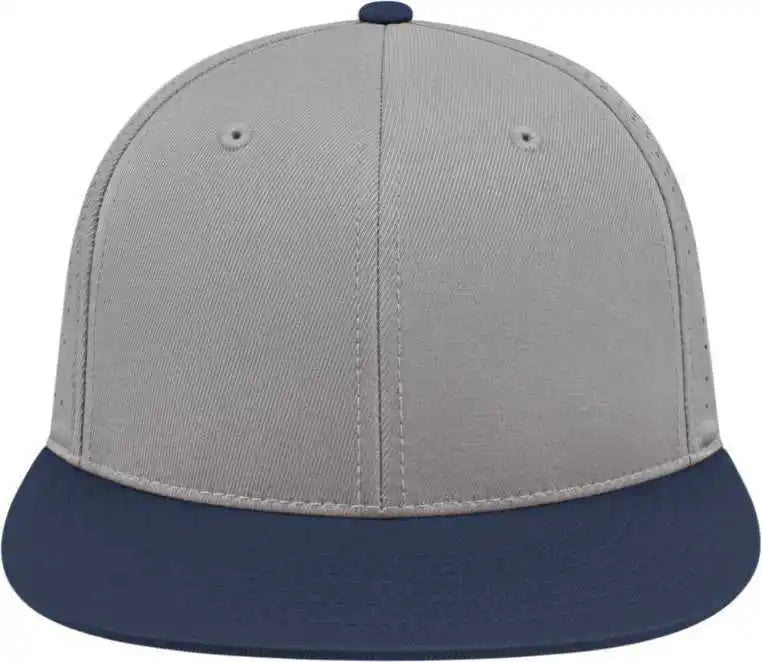 Cap America I8503 Flexfit Perforated Performance - Silver Navy - Light Gray / Xs