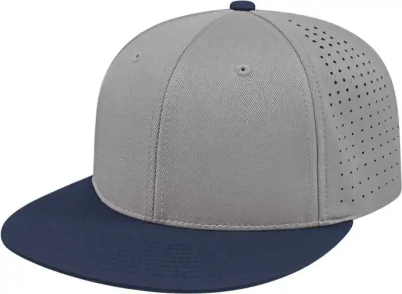 Cap America I8503 Flexfit Perforated Performance - Silver Navy - Light Gray / Xs