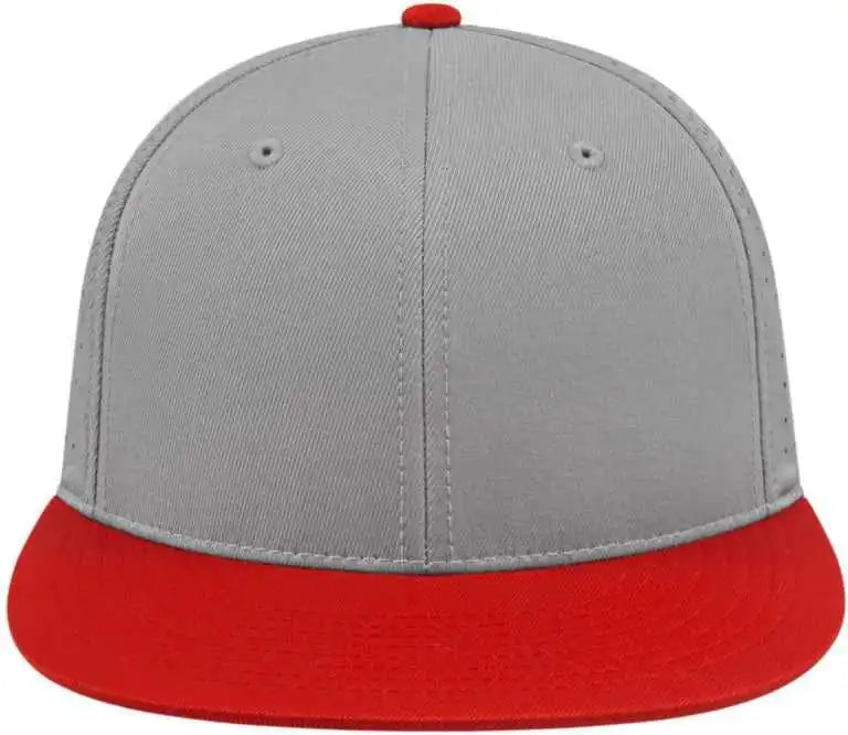 Cap America I8503 Flexfit Perforated Performance - Silver Red - Light Gray / Xs