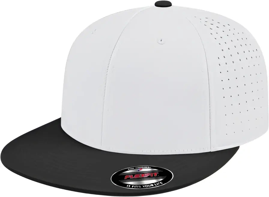 Cap America I8503 Flexfit Perforated Performance - White Black