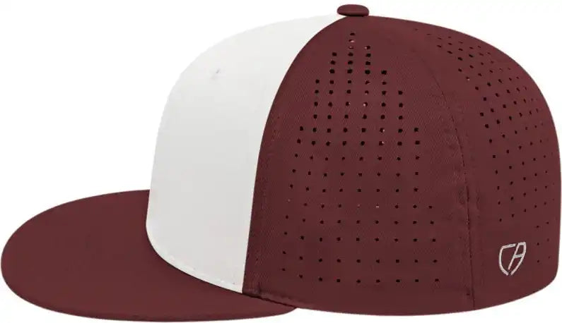 Cap America I8503 Flexfit Perforated Performance White Maroon