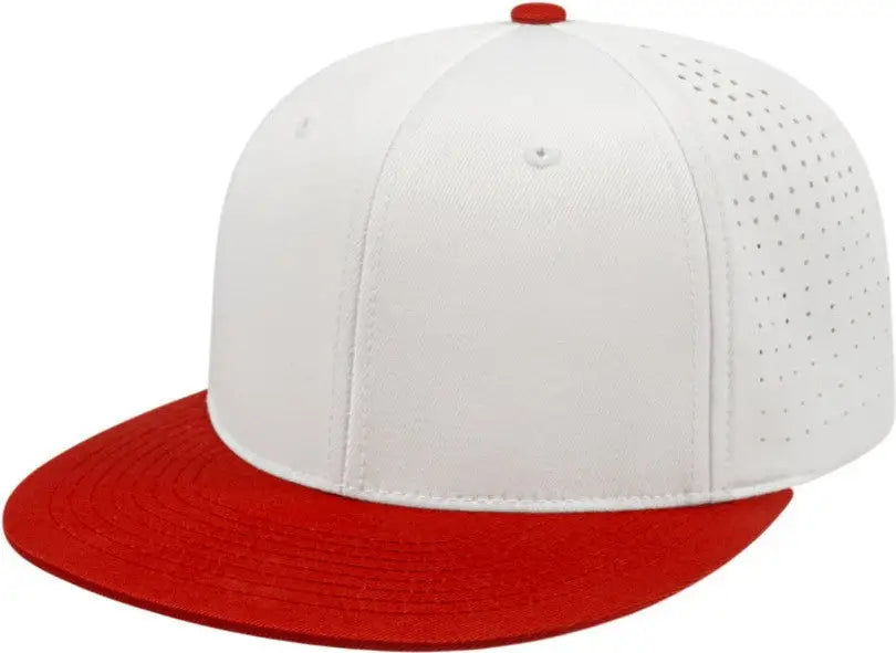 Cap America I8503 Flexfit Perforated Performance - White Red
