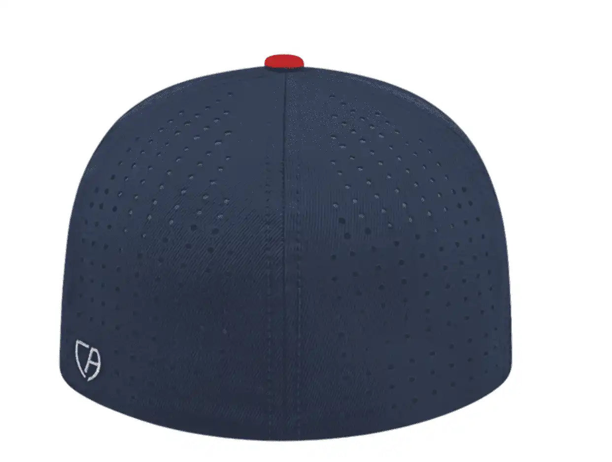 Cap America I8503 Flexfit Perforated Performance - White Red Navy