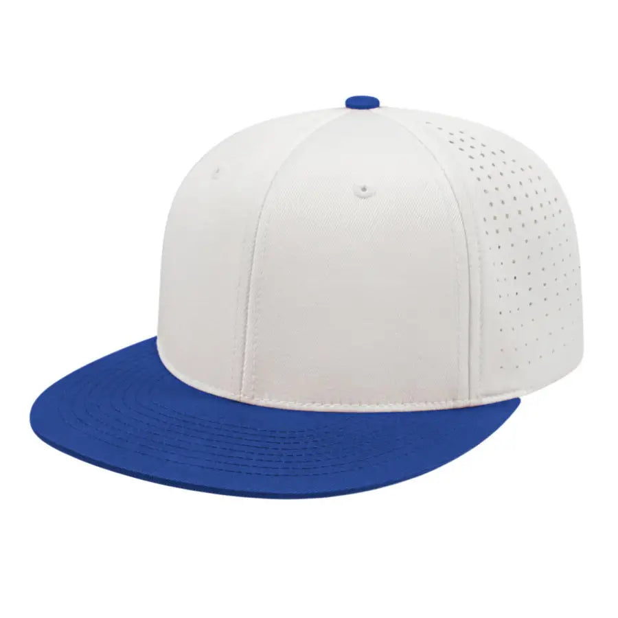 Cap America I8503 Flexfit Perforated Performance - White Royal