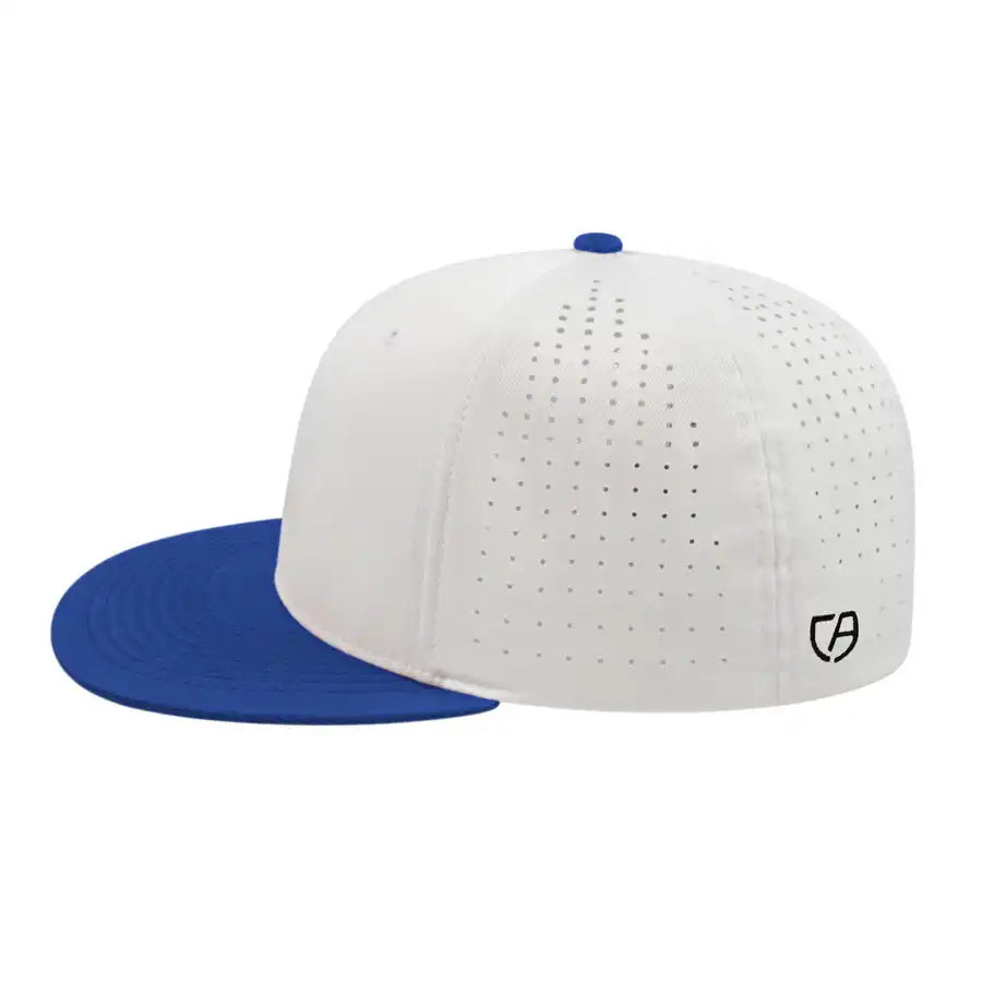 Cap America I8503 Flexfit Perforated Performance White Royal
