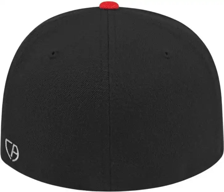 Cap America I8504 Flexfit Wool Blend Performance Black Red