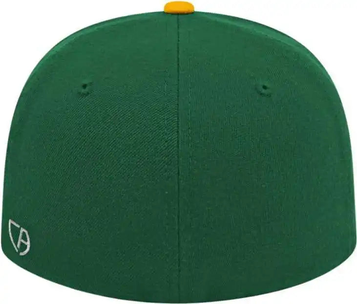Cap America I8504 Flexfit Wool Blend Performance Dark Green Athletic Gold