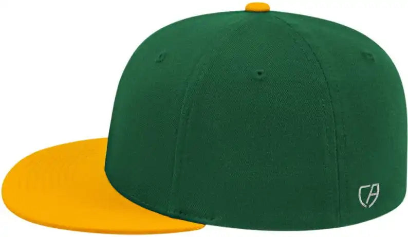 Cap America I8504 Flexfit Wool Blend Performance Dark Green Athletic Gold