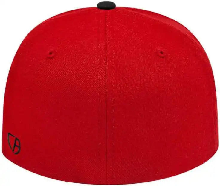 Cap America I8504 Flexfit Wool Blend Performance Red Black