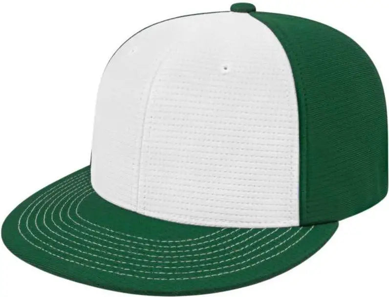Cap America I8508 Flexfit Aerated Performance - White Dark Green - Forest / Xs