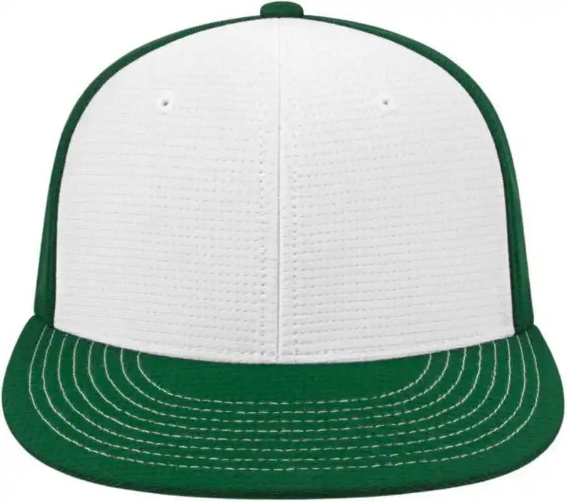 Cap America I8508 Flexfit Aerated Performance - White Dark Green - Forest / Xs