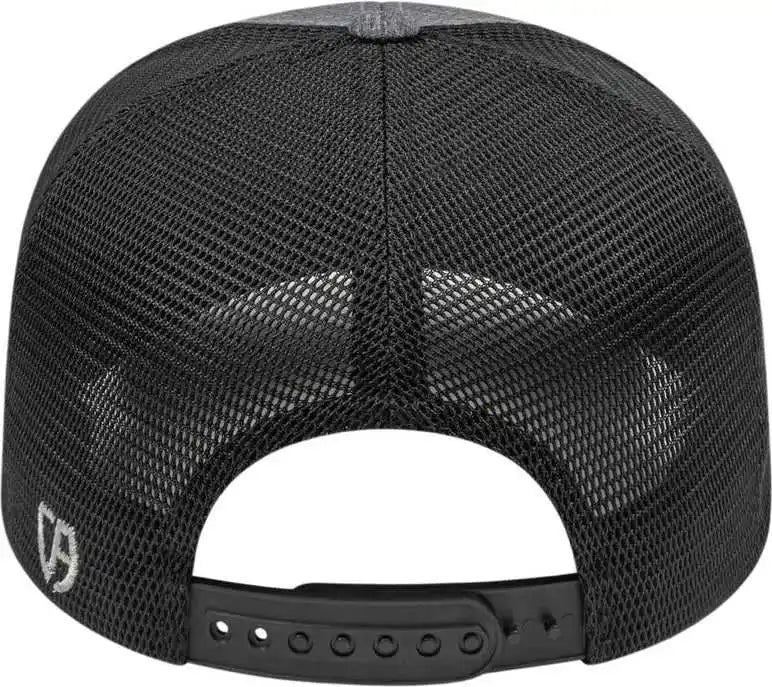 Cap America I8509 Flexfit 110 Melange Trucker Mesh Back - Charcoal Black - Dark Gray / one Size Fits Most