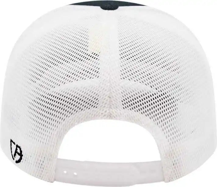 Cap America I8509 Flexfit 110 Melange Trucker Mesh Back - Dark Navy White - one Size Fits Most