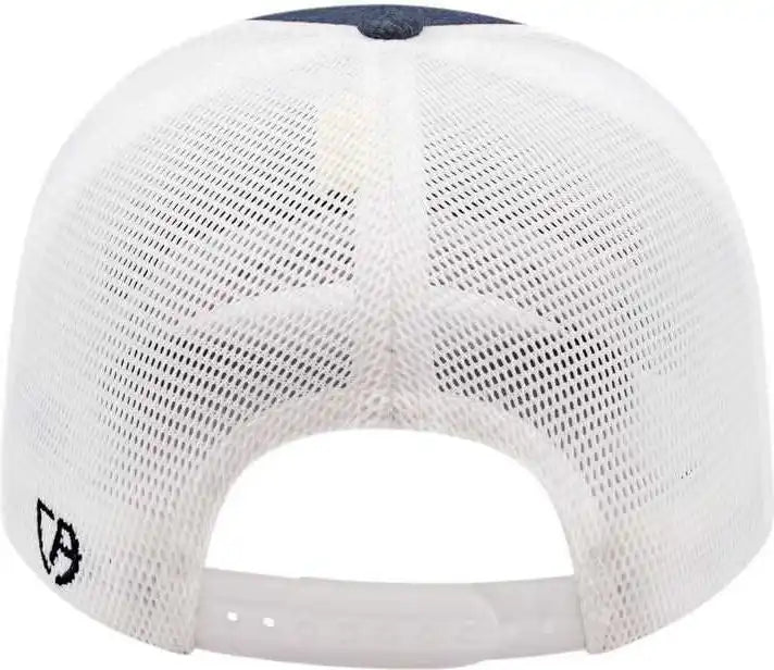 Cap America I8509 Flexfit 110 Melange Trucker Mesh Back - Light Navy White - one Size Fits Most