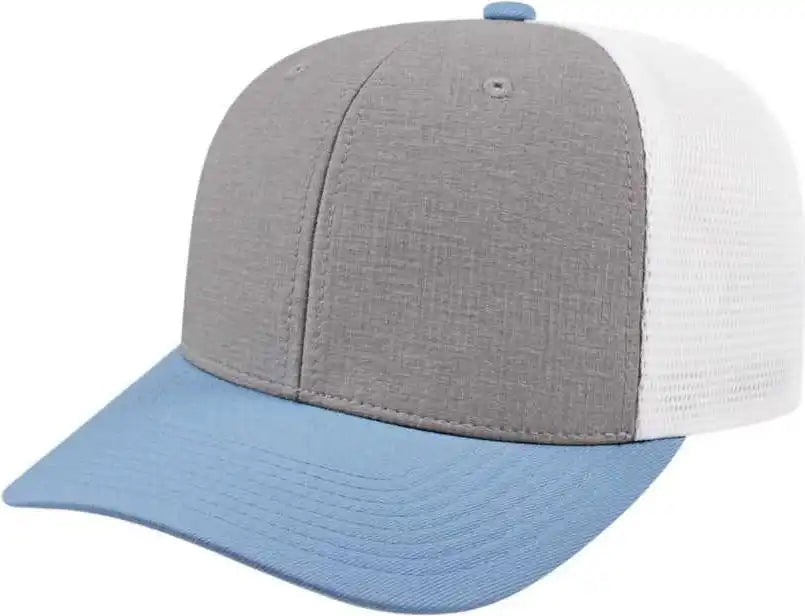 Cap America I8509 Flexfit 110 Melange Trucker Mesh Back - Silver Allure White - Light Gray / one Size Fits Most